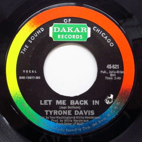 TYRONE DAVIS - Let Me Back In (Orig)
