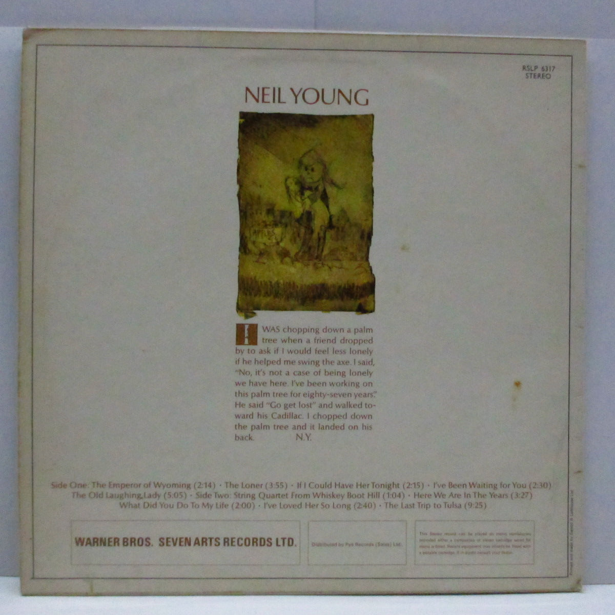 NEIL YOUNG - Neil Young (1st) (UK '69 2nd Press LP/No Name CS)