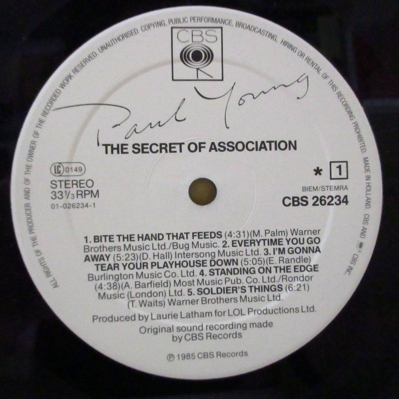 PAUL YOUNG  (ポール・ヤング)  - The Secret Of Association (EU オリジナル LP+光沢ソフト紙インナー, オーダーシート/光沢ジャケ)