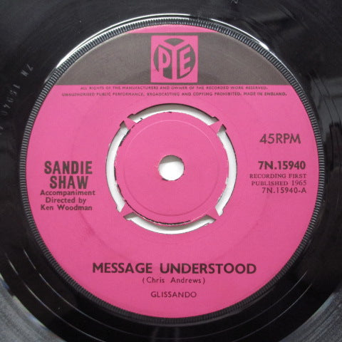 SANDIE SHAW - Message Understood (UK Orig.Round Center)