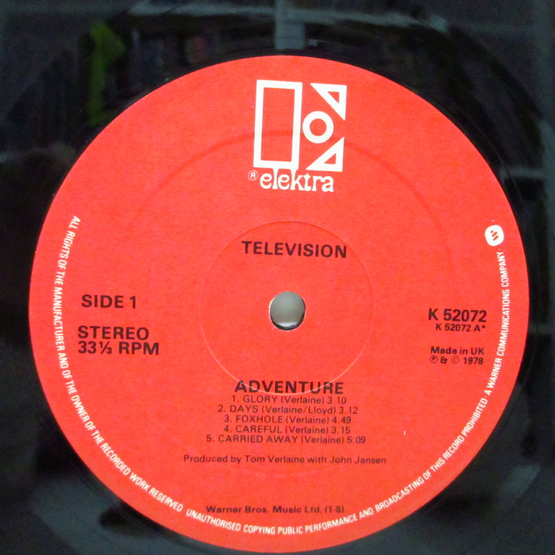 TELEVISION (テレヴィジョン)  - Adventure (UK '78 再発「赤ラベ」LP+インサート)