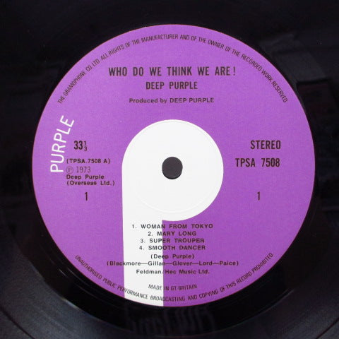 DEEP PURPLE - Who Do We Think We Are (UK Orig.LP/CGS)