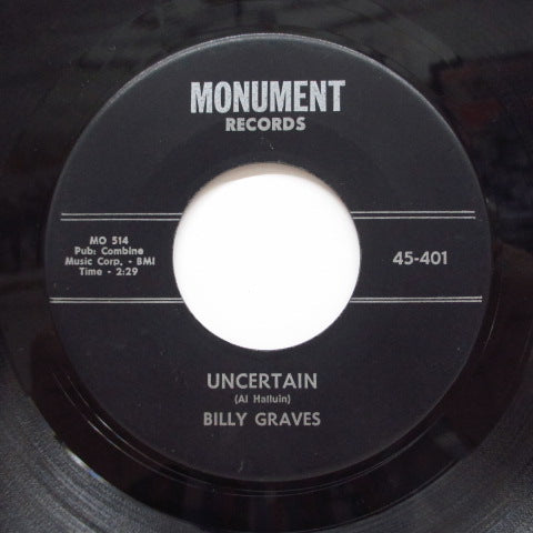 BILLY GRAVES - The Shag / Uncertain