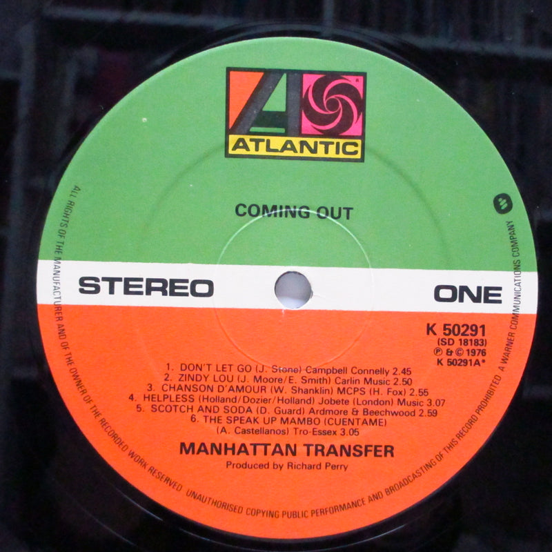 MANHATTAN TRANSFER (マンハッタン・トランスファー)  - Coming Out (UK Orig.LP/Matte CVR)