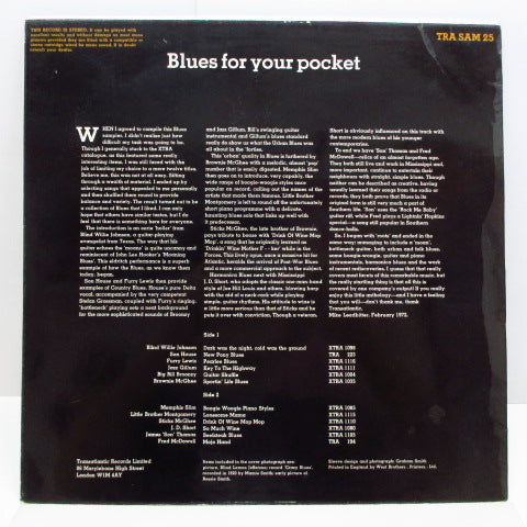 V.A. - Blues For Your Pocket (UK Orig.Stereo LP/両面CS)