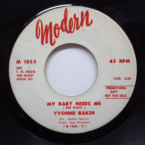 YVONNE BAKER (イヴォンヌ・ベイカー)  - My Baby Needs Me (Promo)