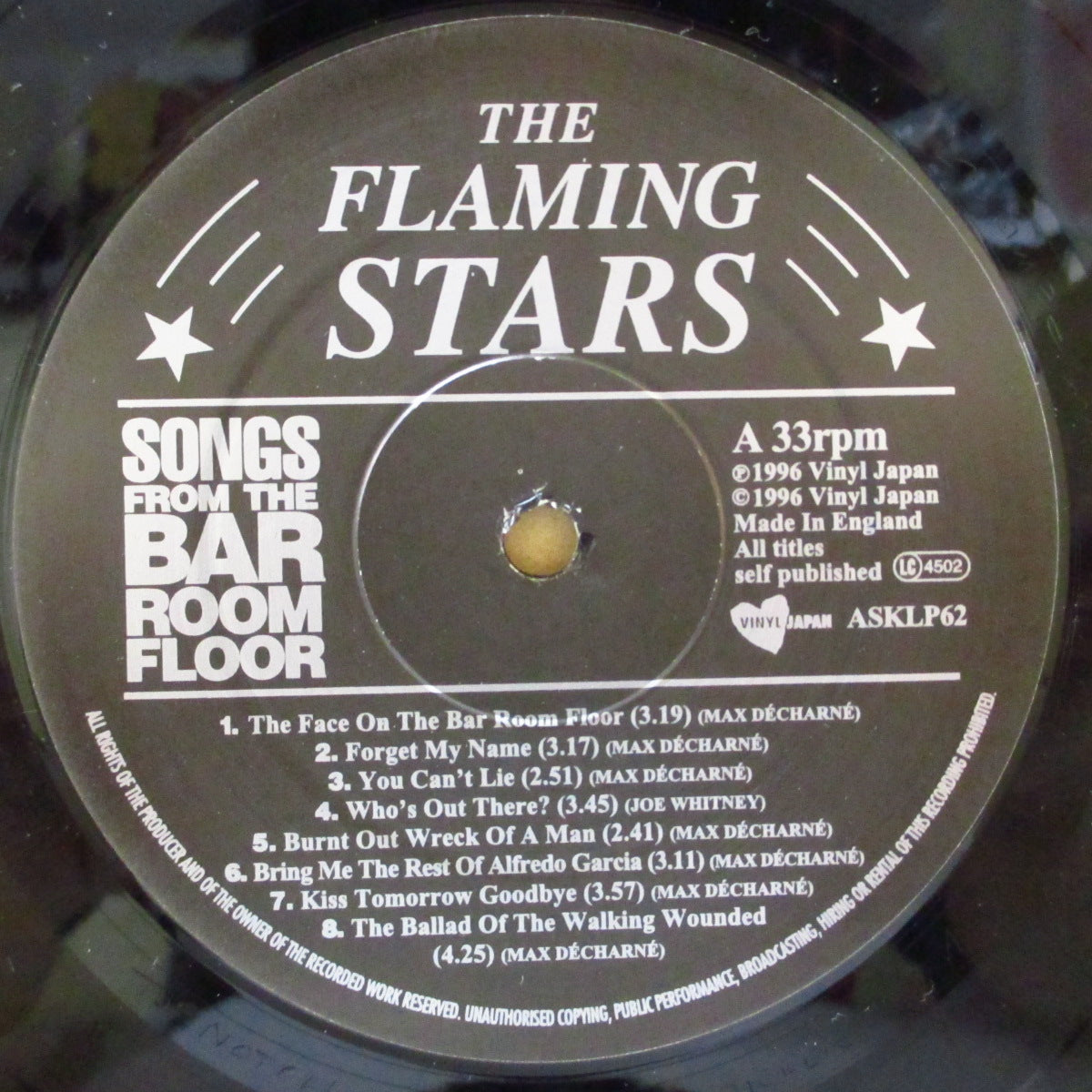 FLAMING STARS, THE (ザ・フレーミング・スターズ)  - Songs From The Bar Room Floor (UK オリジナル LP)