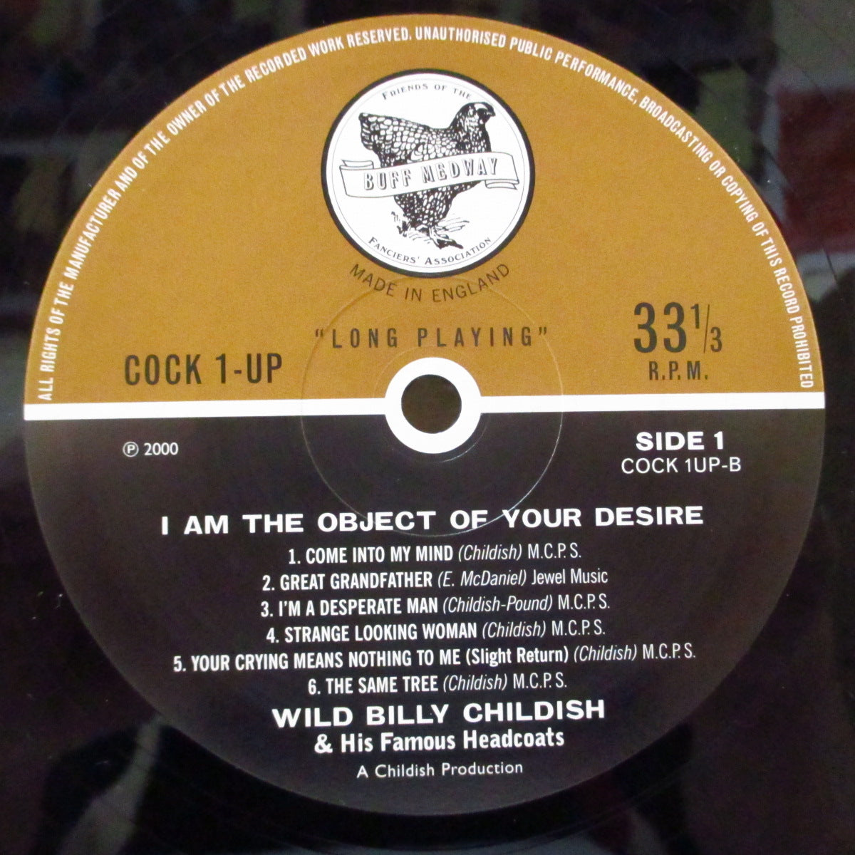 WILD BILLY CHILDISH u0026 HIS FAMOUS HEADCOATS (ビリー・チャイルディッシュ) - I Am The  Object Of Your Desire (UK オリジナル LP)