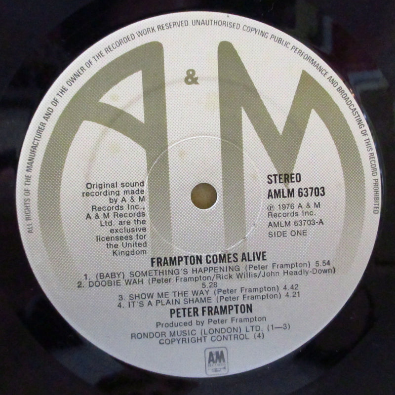 PETER FRAMPTON (ピーター・フランプトン)  - Frampton Comes Alive! (UK オリジナル「シルバーロゴ・ラベ 」2xLP/光沢見開きジャケ)