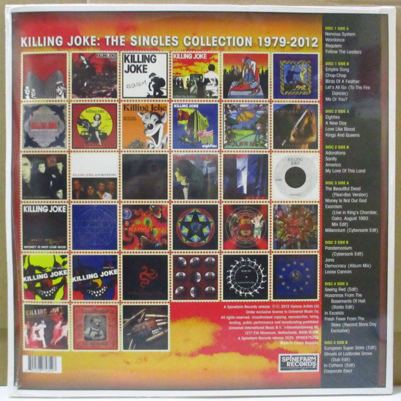 KILLING JOKE (キリング・ジョーク)  - The Singles Collection 1979-2012 (EU 限定再発 「レッド&イエロー&ブラック&クリアヴァイナル」 4xLP/光沢見開きジャケ)