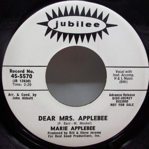 MARIE APPLEBEE - Dear Mrs. Applebee (Promo)