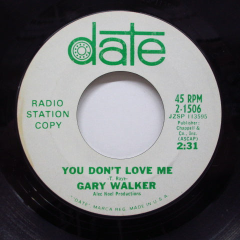 GARY WALKER - You Don't Love Me (US Promo 7")