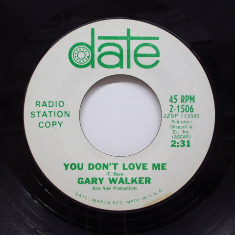 GARY WALKER - You Don't Love Me (US Promo 7")