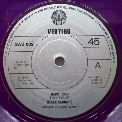 BLACK SABBATH (ブラック・サバス) - Hard Road (UK Ltd.Purple 7")