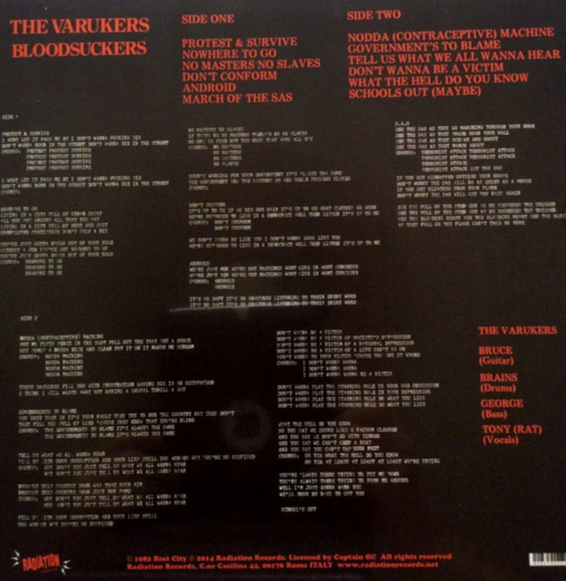 VARUKERS, THE (ザ・ヴァルカーズ) - Bloodsuckers (Italy Ltd.Reissue LP/ New)