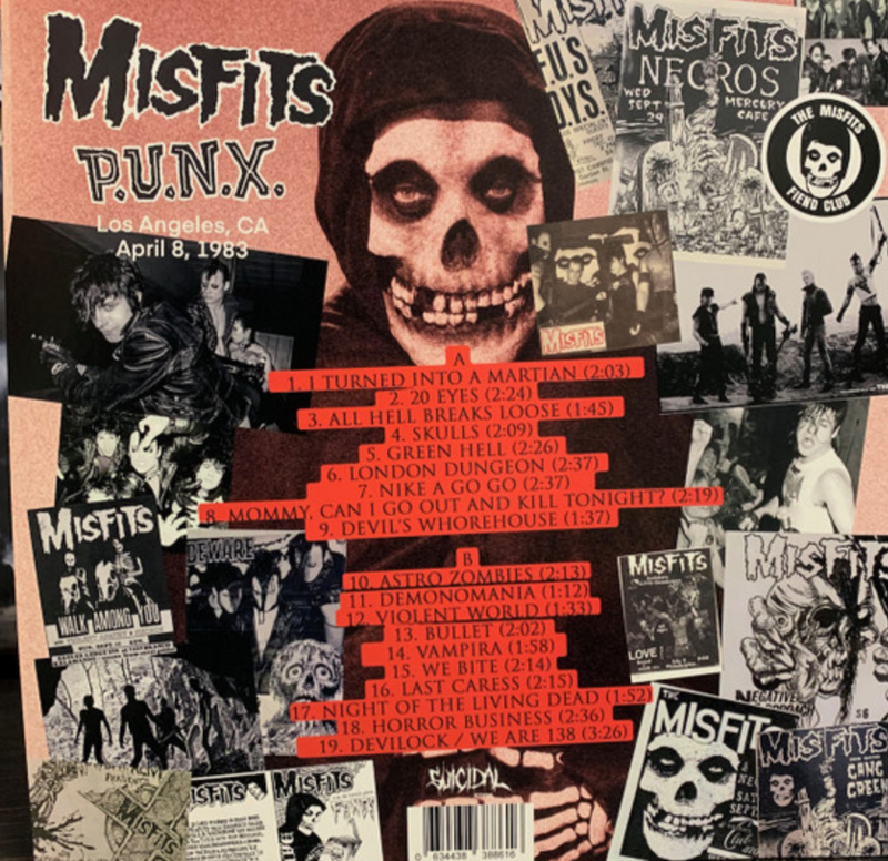 MISFITS (ミスフィッツ) - P.U.N.X. Los Angeles, CA April 8, 1983 (EU Ltd.Reissue LP/ New)
