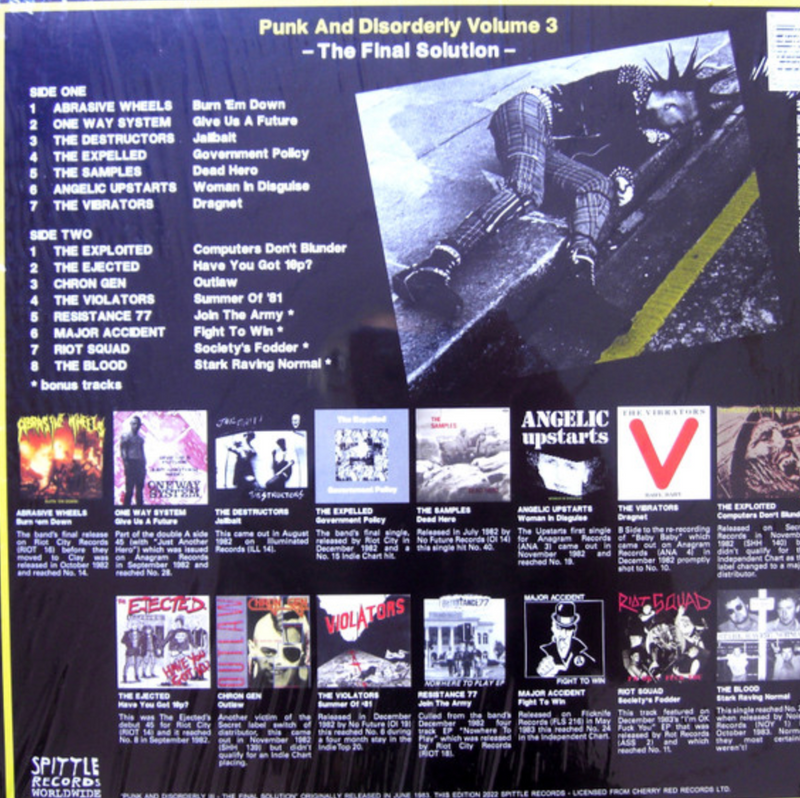 V.A. (UK82 ハードコア・コンピ) - Punk And Disorderly III : The Final Solution (Italy Ltd.Reissue LP/ New)