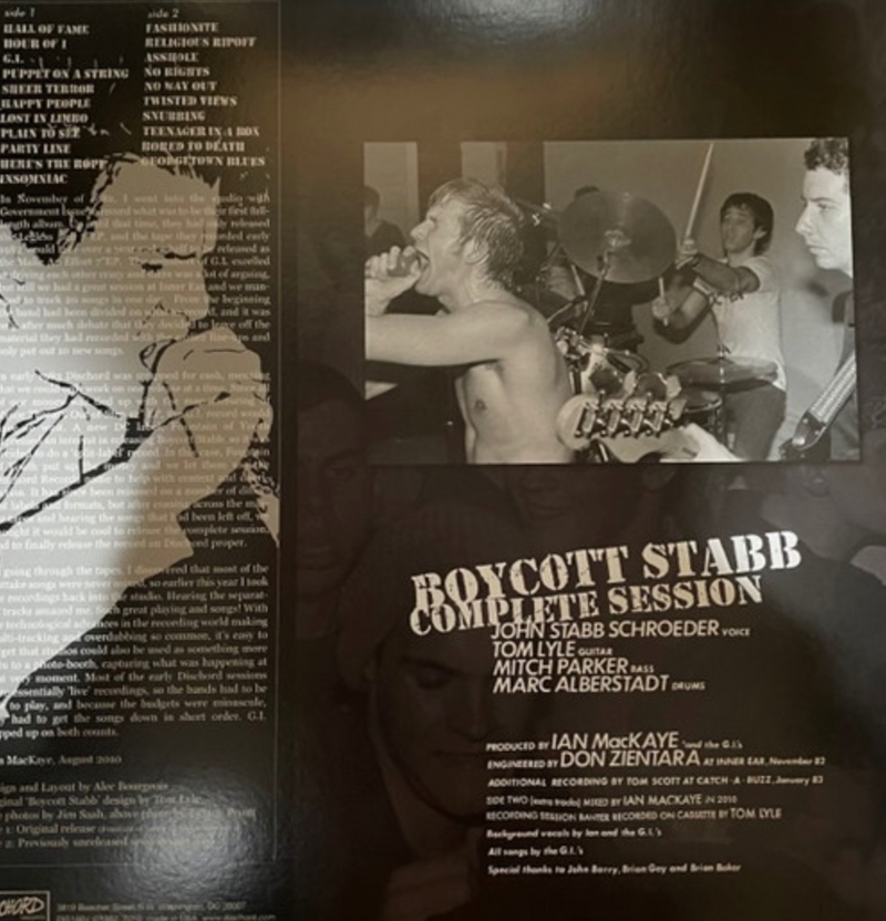 GOVERNMENT ISSUE (ガヴァメント・イシュー) - Boycott Stabb Complete Session (US 2022 Reissue Pink Vinyl LP / New)