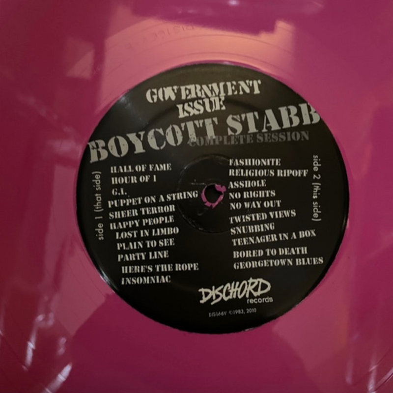 GOVERNMENT ISSUE (ガヴァメント・イシュー) - Boycott Stabb Complete Session (US 2022 Reissue Pink Vinyl LP / New)