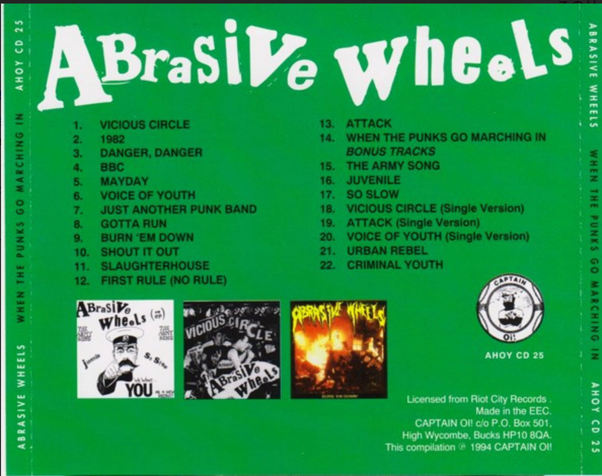 ABRASIVE WHEELS (アブレシブ・ホイールズ) - When The Punks Go Marching In! (UK Ltd.Reissue CD/ New)