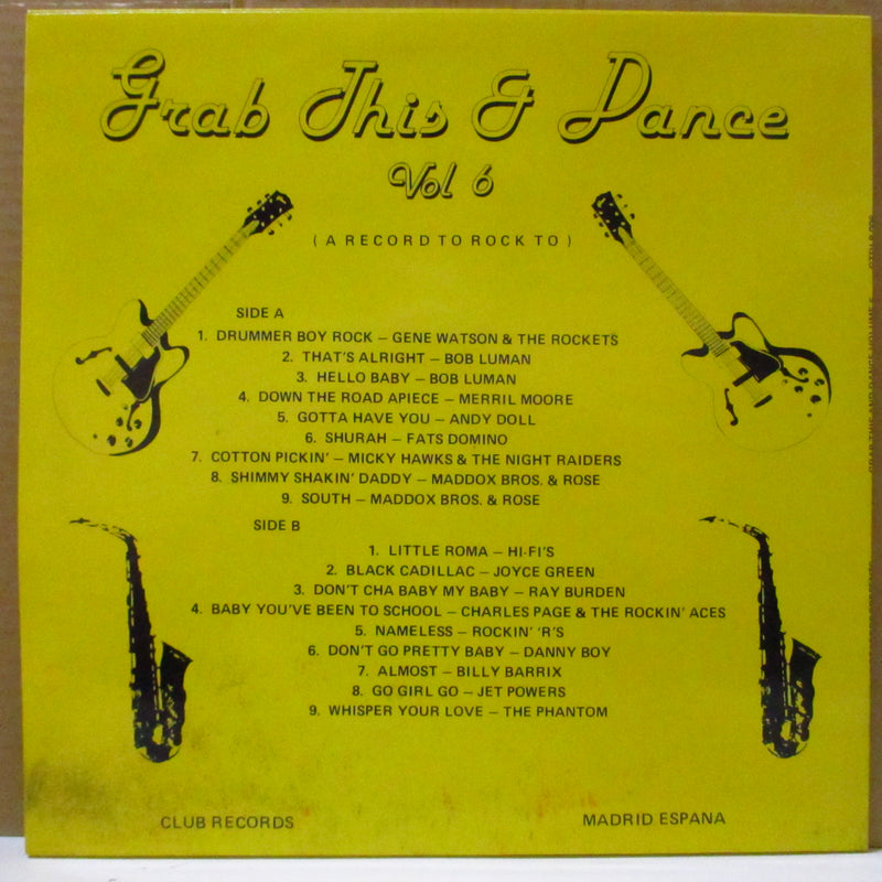 V.A. (50's & 60's R&B/ロカビリー人気コンピ)  - Grab This & Dance Vol.6 (UK オリジナル LP/黄色ジャケ)
