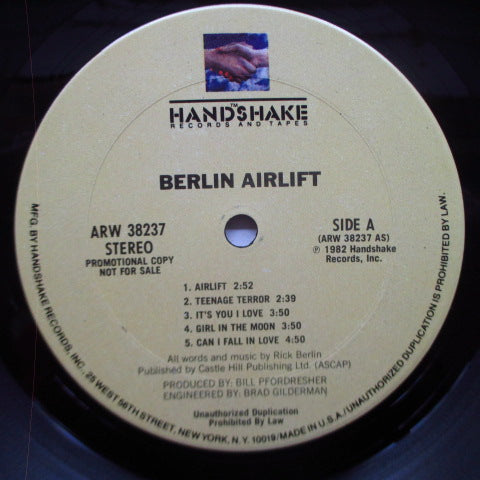 BERLIN AIRLIFT (ベルリン・エアリフト)  - S.T. (US Orig.LP/Promo Stamped CVR)