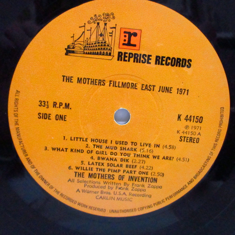 FRANK ZAPPA  (MOTHERS OF INVENTION) (フランク・ザッパ / マザーズ・オブ・インヴェンション )  - Fillmore East - June 1971 (UK Orig.LP)