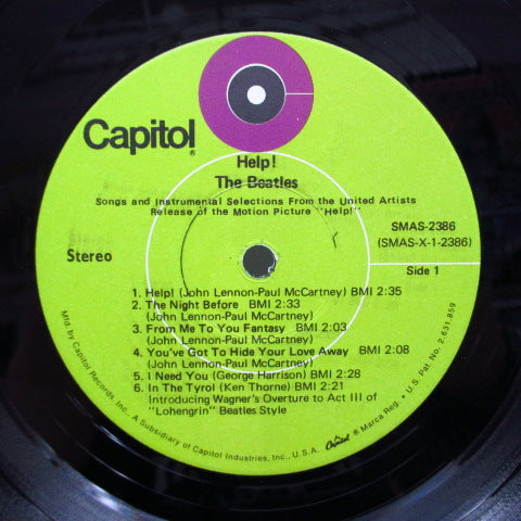 BEATLES (ビートルズ) - Help ! (US '69 再発「グリーンラベ」ステレオ LP/見開ジャケ)