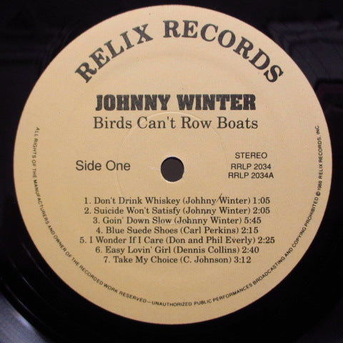 JOHNNY WINTER (ジョニー・ウィンター) - Birds Can't Row Boats (US:Orig.)