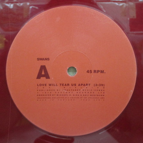 SWANS (スワンズ)  - Love Will Tear Us Apart +2 (UK 限定レッドヴァイナル 12"-EP/Red CVR)
