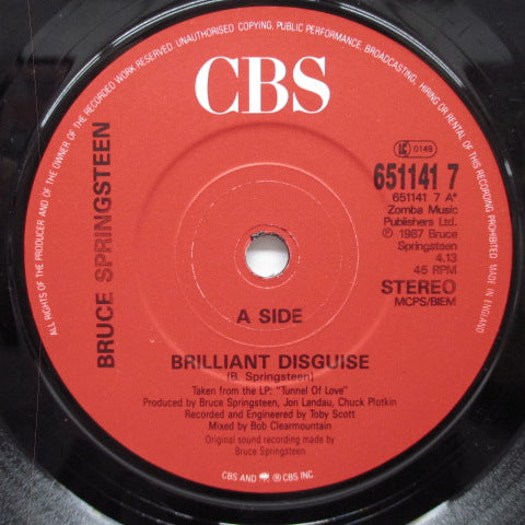 BRUCE SPRINGSTEEN - Brilliant Disguise (UK Orig.) Red Title PS