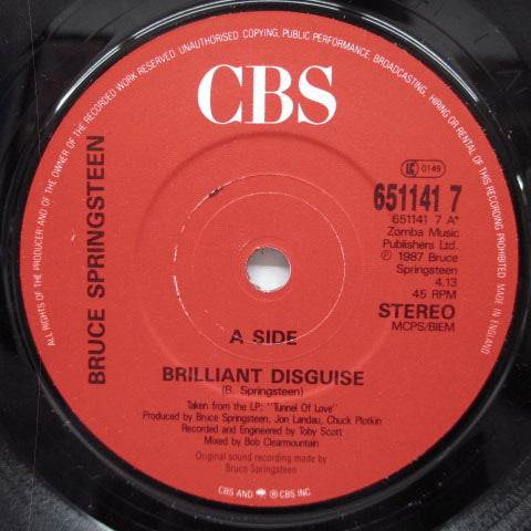 BRUCE SPRINGSTEEN (ブルース・スプリングスティーン)  - Brilliant Disguise (UK オリジナル 7"+Pink Title PS)