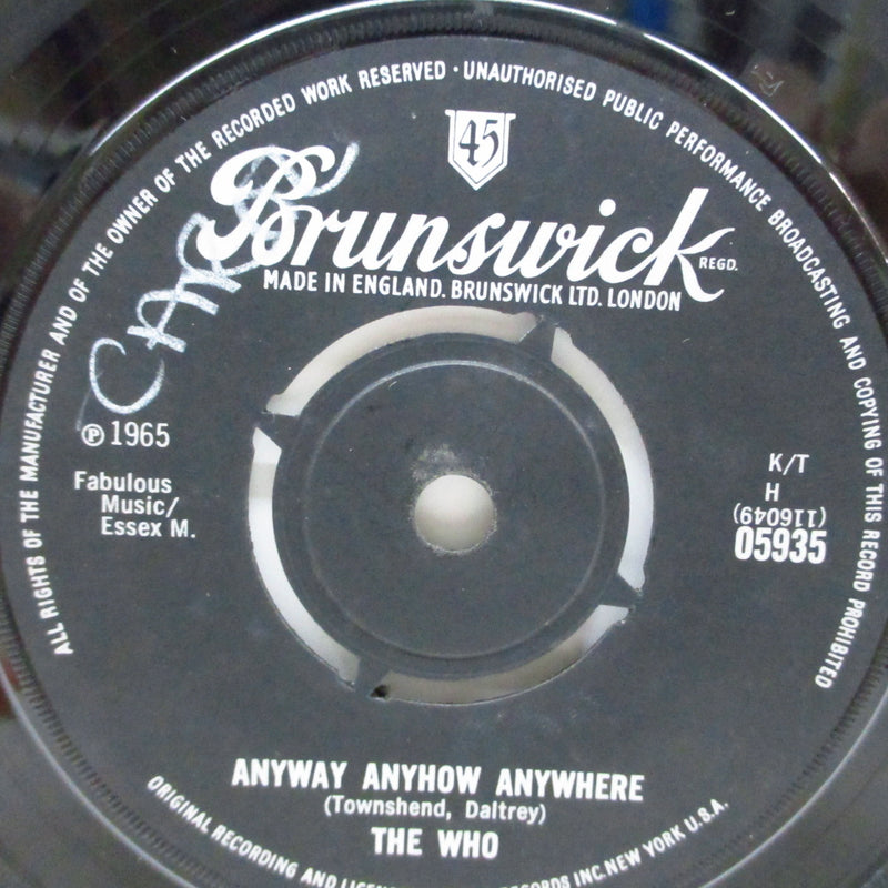 WHO (フー)  - Anyway Anyhow Anywhere (UK オリジナル 7"+CS)