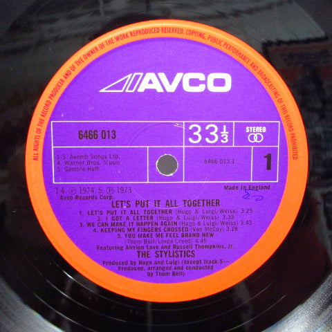 STYLISTICS (スタイリスティックス) - Let's Put It All Together (UK Orig.Orange Rim Purple Lbl./両面CS)