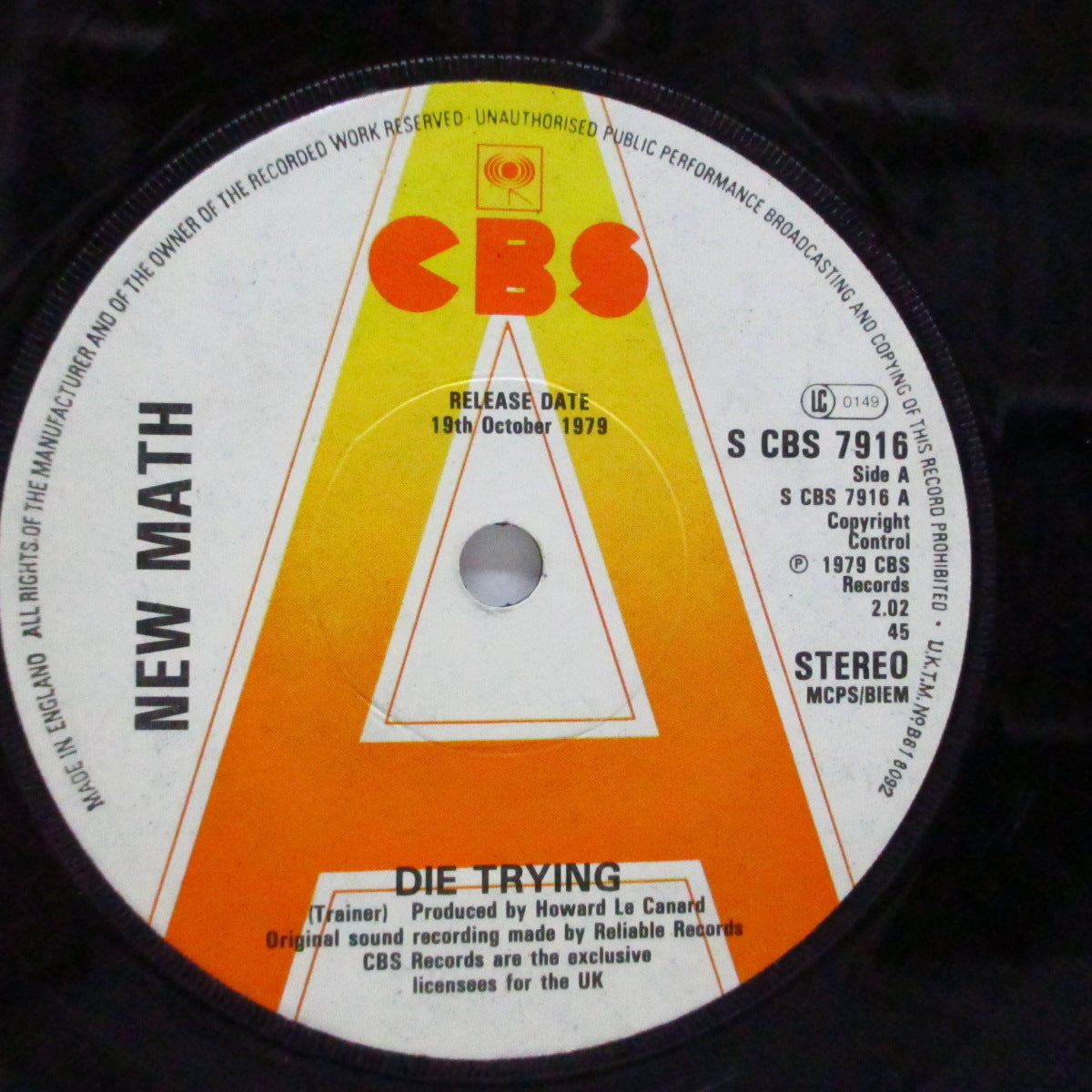 NEW MATH - Die Trying (UK CBS Promo 7")