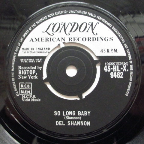 DEL SHANNON - So Long Baby (UK Orig.)