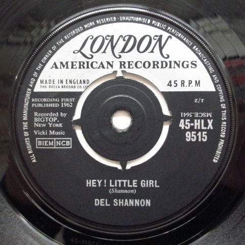 DEL SHANNON - Hey Little Girl (UK Orig.)