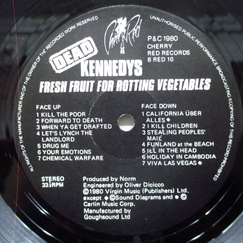 DEAD KENNEDYS (デッド・ケネディーズ) - Fresh Fruit For Rotting Vegetables (UK 80's 再発 LP+ポスター/裏が 緑のジャケ)