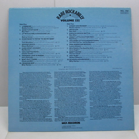 V.A. - Rare Rockabilly Vol.3 (UK '89 Re Mono LP)