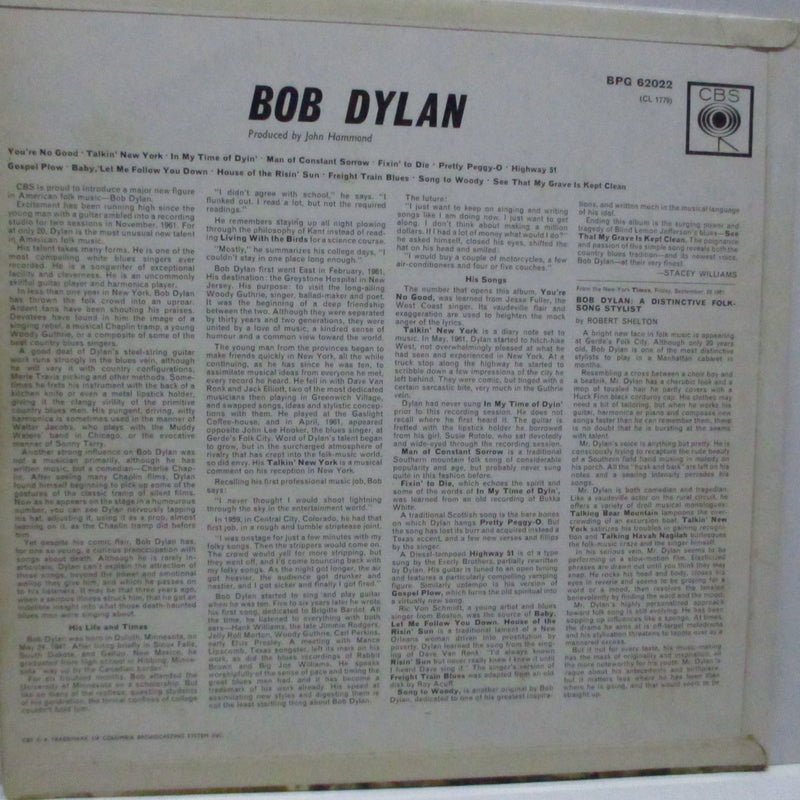 BOB DYLAN (ボブ・ディラン) - Bob Dylan (1st) (UK Orig.Mono LP/Without Mono CFS)