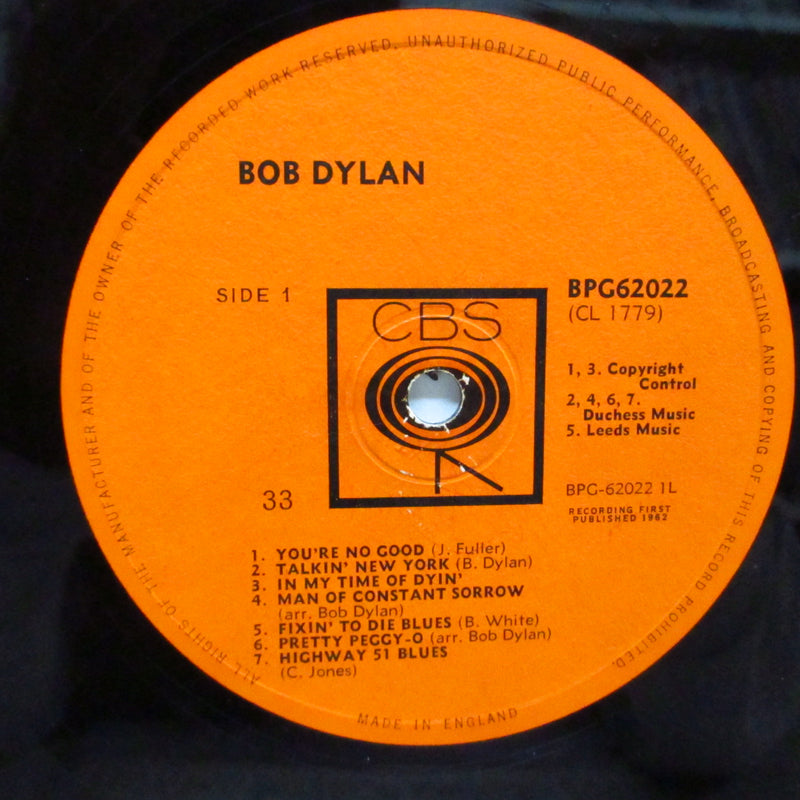 BOB DYLAN (ボブ・ディラン) - Bob Dylan (1st) (UK Orig.Mono LP/Without Mono CFS)