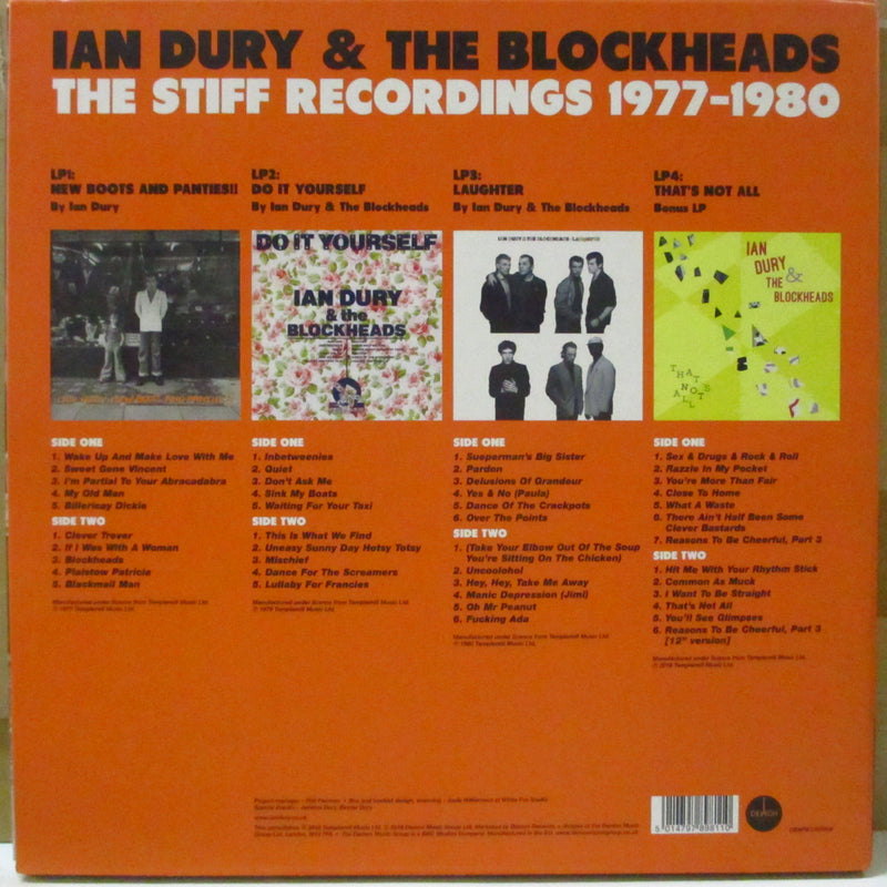 IAN DURY & THE BLOCKHEADS (イアン・デューリー・アンド・ザ・ブロックヘッズ)  - The Stiff Recordings 1977 - 1980 (UK 限定クリアカラーヴァイナル 4xLP ボックスセット)