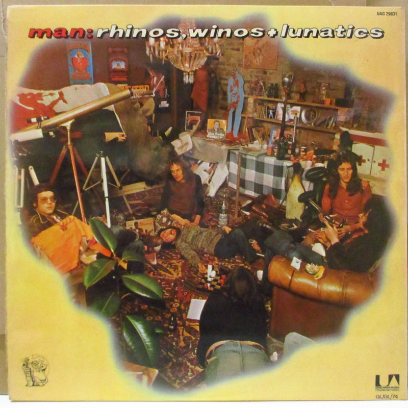 MAN (マン)  - Rhinos, Winos, And Lunatics (UK オリジナル・クレジット単一表記ラベLP/両面コーティング見開きジャケ)