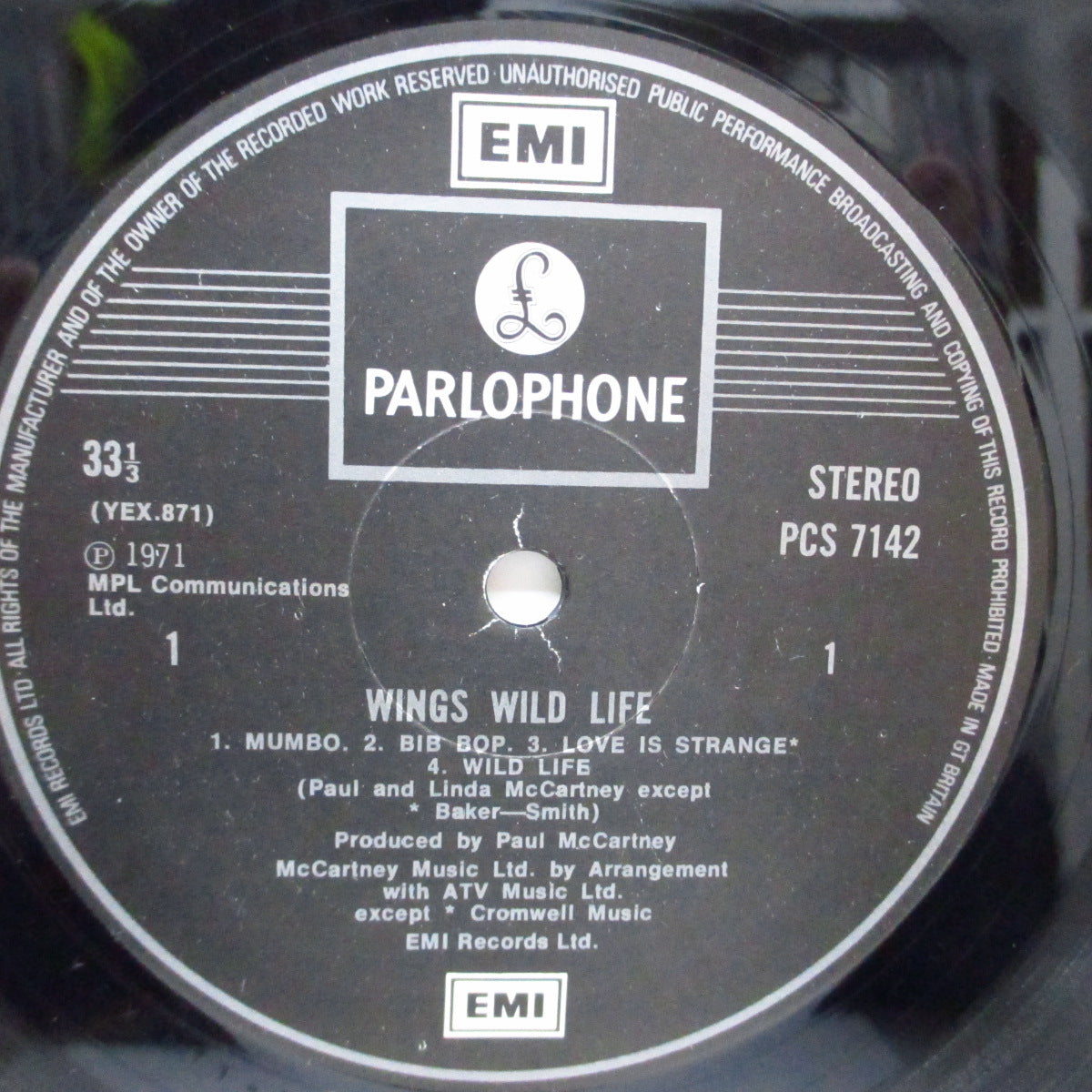 PAUL McCARTNEY & WINGS (ポール・マッカートニー & ウィングス )  - Wild Life (UK 70's 再発「黒・銀ラベ」LP+黄色インナー/PCS 7142)