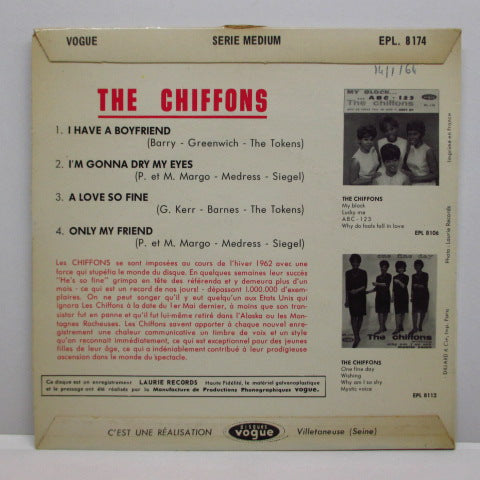 CHIFFONS - I Have A Boyfriend +3 (France Orig.EP/CFS)