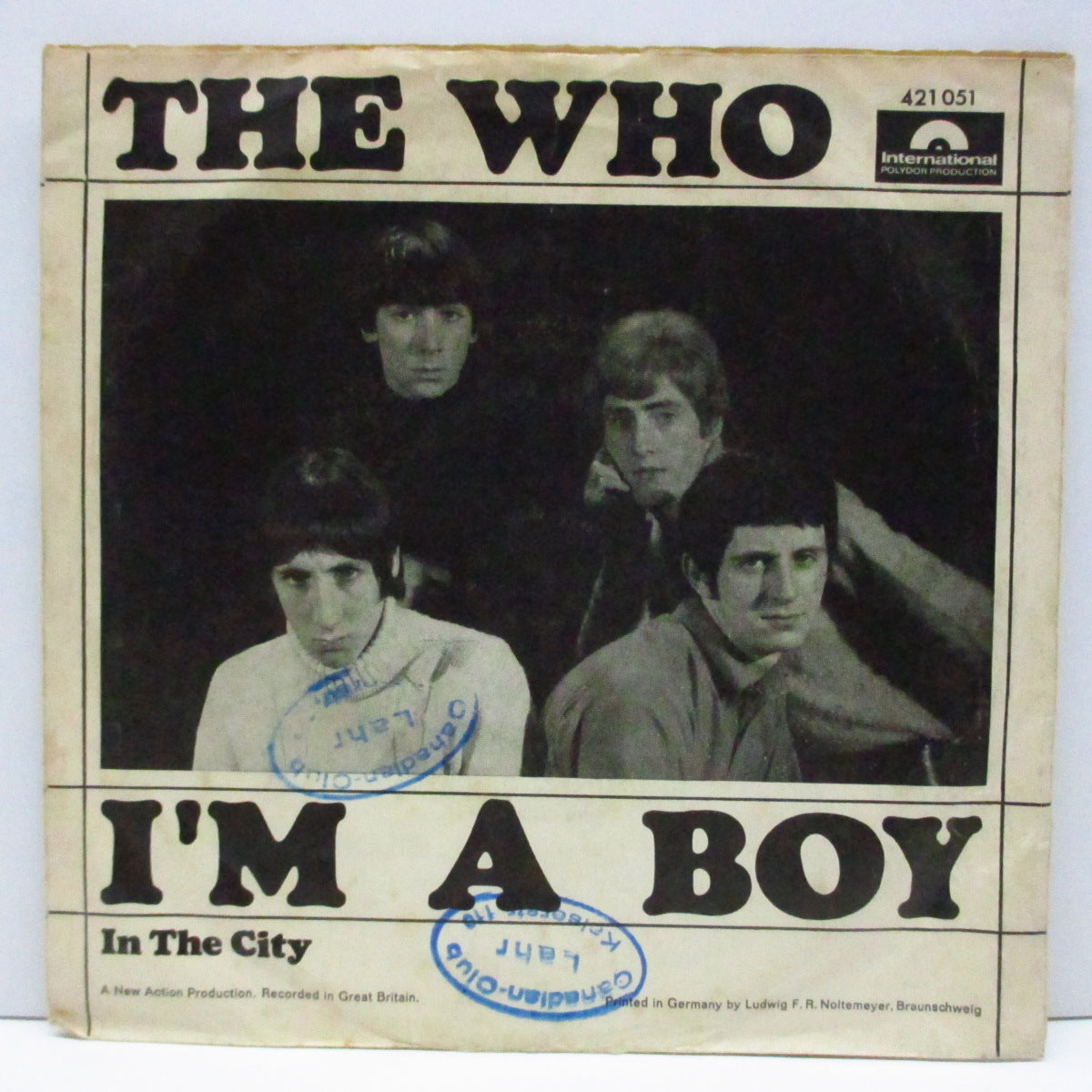 WHO (フー)  - I'm A Boy / In The City (German オリジナル Mono 7"+PS)