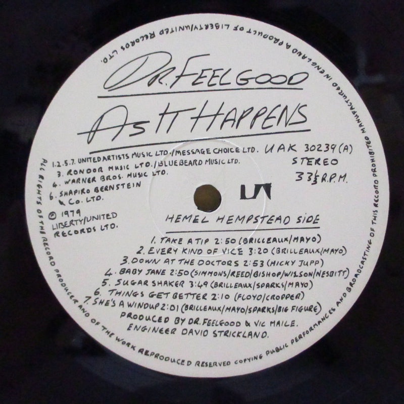DR.FEELGOOD (ドクター・フィールグッド)  - As It Happens (UK オリジナル LP+7インチ-EP,光沢固紙インナー)