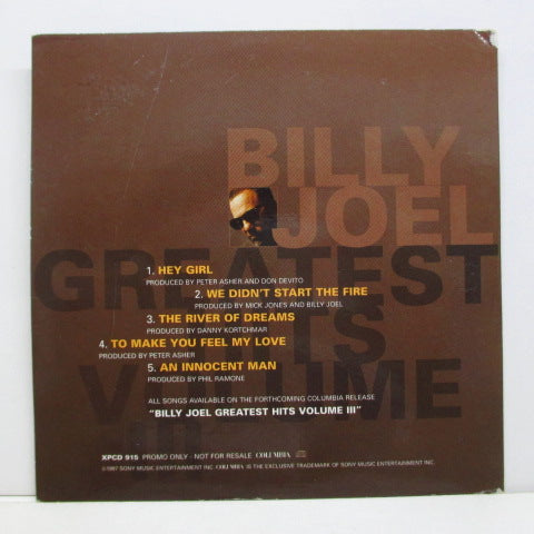 BILLY JOEL (ビリー・ジョエル)  - Greatest Hits Vol.3 (UK プロモ Sampler CD)