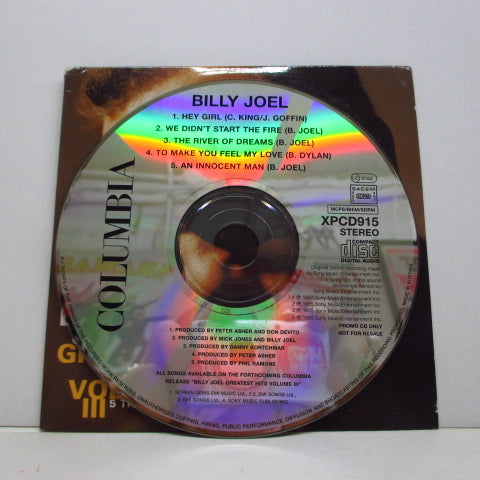 BILLY JOEL (ビリー・ジョエル)  - Greatest Hits Vol.3 (UK プロモ Sampler CD)