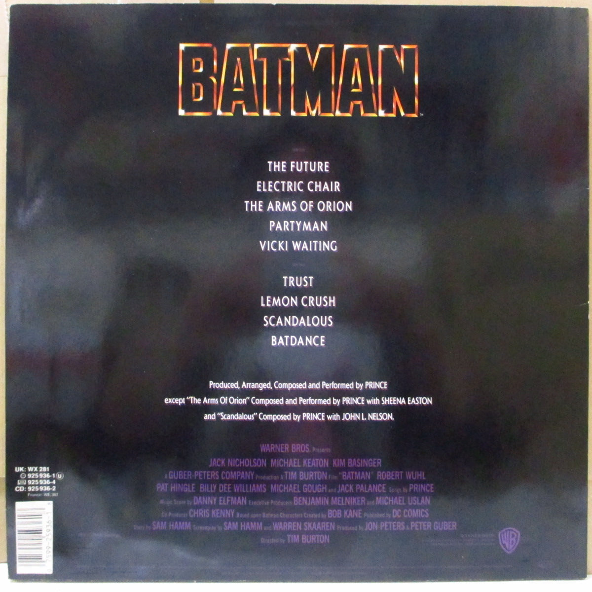 PRINCE (プリンス)  - Batman (UK-EU オリジナル LP+インナー/楕円ステッカー付きジャケ)